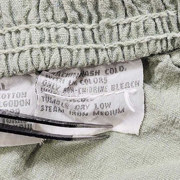 Vintage Erika Pants Womens XL Green Pull On Cotton High Rise Capri Drawstring - Picture 5 of 11